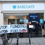 Cliamte protests at Barclays Bank